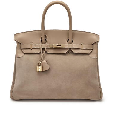 View full screen - View 1 of Lot 28. Limited Edition Argile Suede and Swift Grizzly Birkin 35 Permabrass Hardware, 2012.