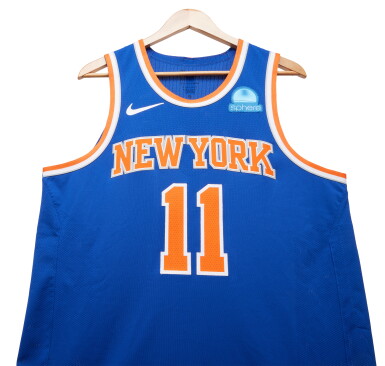 View full screen - View 1 of Lot 71. Jalen Brunson New York Knicks 2023-2024 Game Worn Icon Edition Jersey .