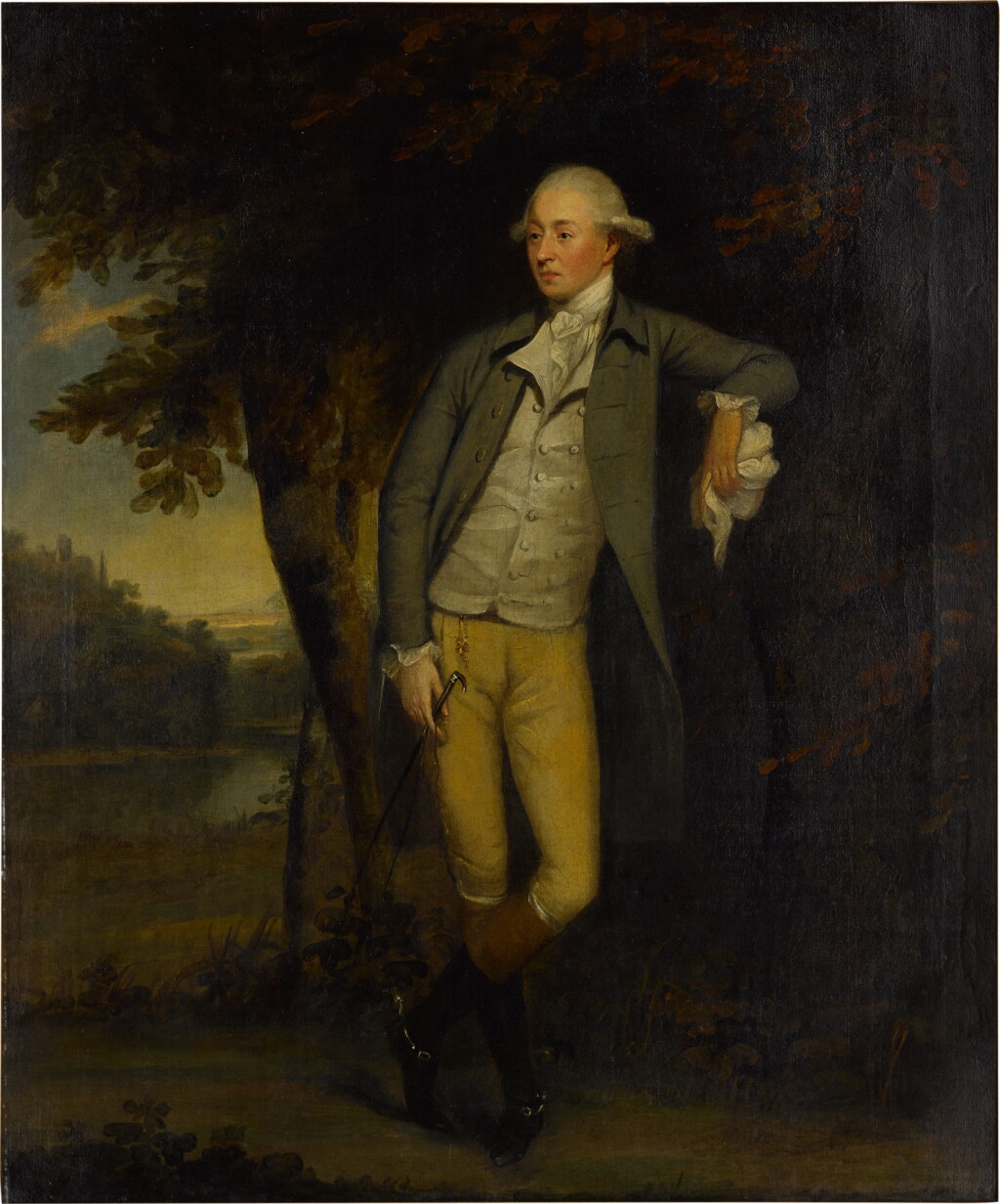 View full screen - View 1 of Lot 225. Portrait of a gentleman in a landscape, full length.