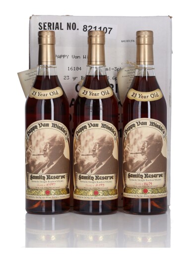 View full screen - View 1 of Lot 136. Pappy Van Winkle's 23 Year Old Family Reserve 95.6 Proof NV (3 Bottles 75cl).