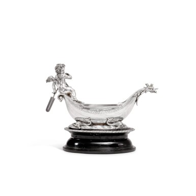 View full screen - View 1 of Lot 219. An Austrian Silver Ship-Form Centerpiece, V. Mayer's Sohne, Vienna, Circa 1890-1900.