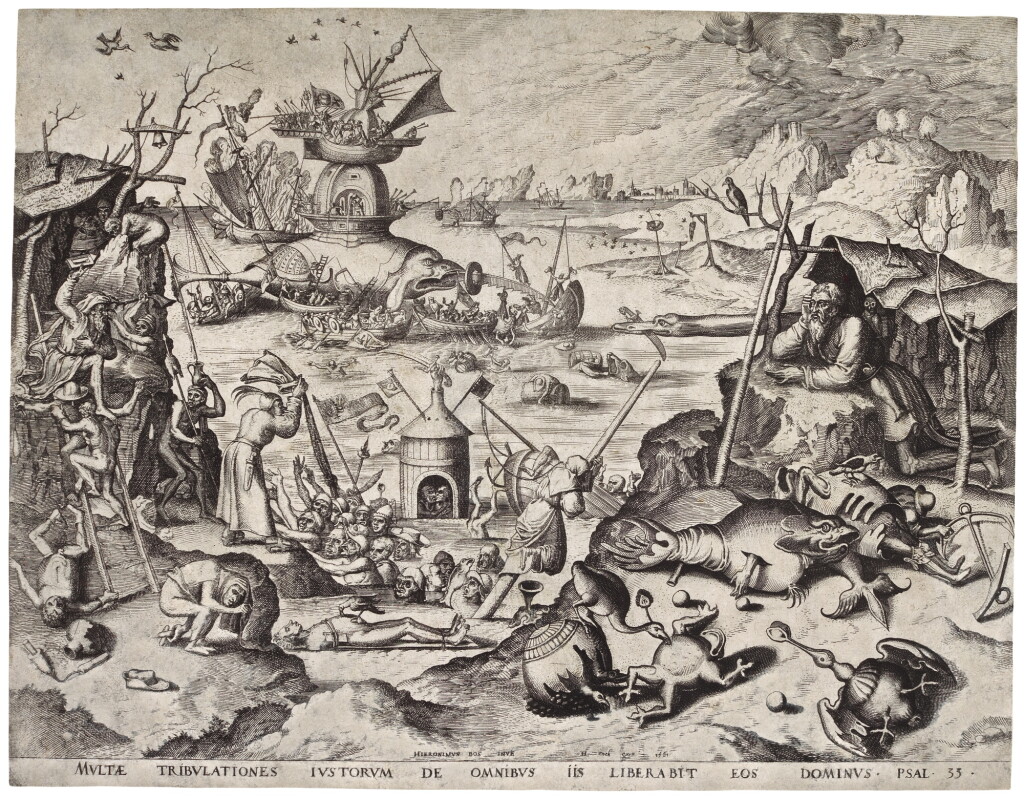 View full screen - View 1 of Lot 2. AFTER HIERONYMUS BOSCH | THE TEMPTATION OF ST. ANTHONY (HOLLSTEIN 10; NEW HOLLSTEIN (THE VAN DOETECUM FAMILY) 216).