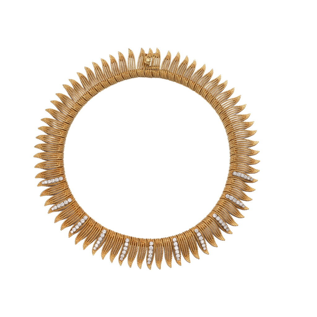 View full screen - View 1 of Lot 202. Gold and Diamond Necklace.
