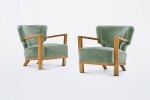 Pair of "Écusson" Armchairs