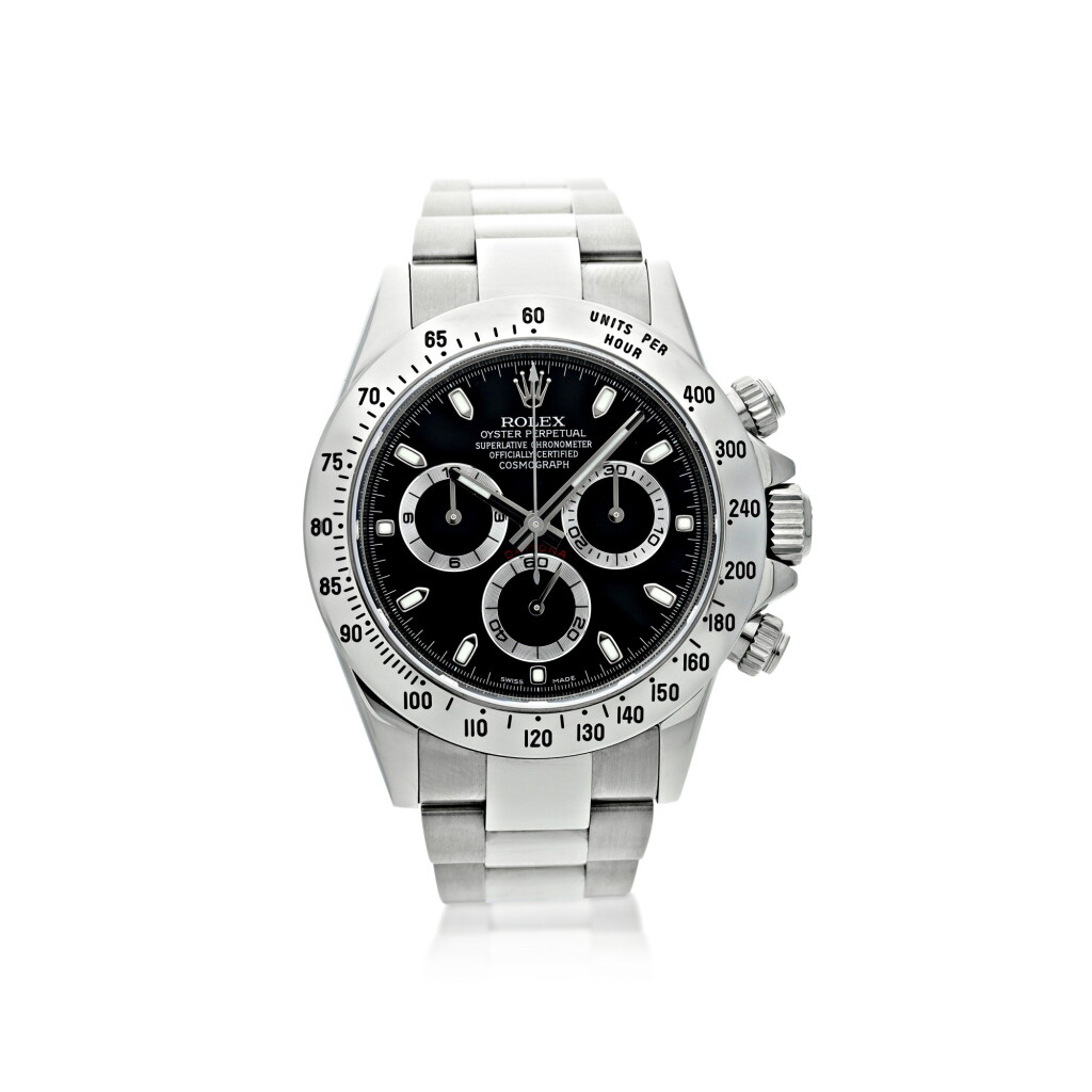 全螢幕檢視 - 查看105ROLEX | REFERENCE 116520 DAYTONA A STAINLESS STEEL AUTOMATIC CHRONOGRAPH WRISTWATCH WITH BRACELET, CIRCA 2010的1