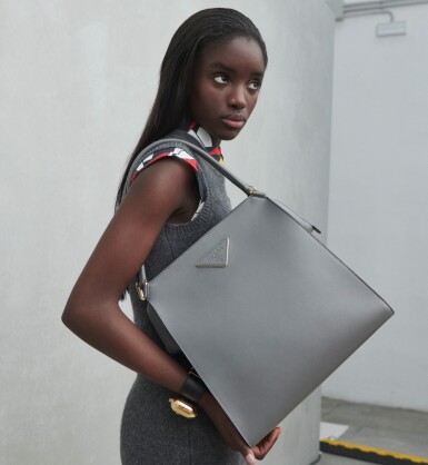 View full screen - View 1 of Lot 41. PRADA | LOUISE LEATHER TOTE BAG WORN BY MATY FALL.