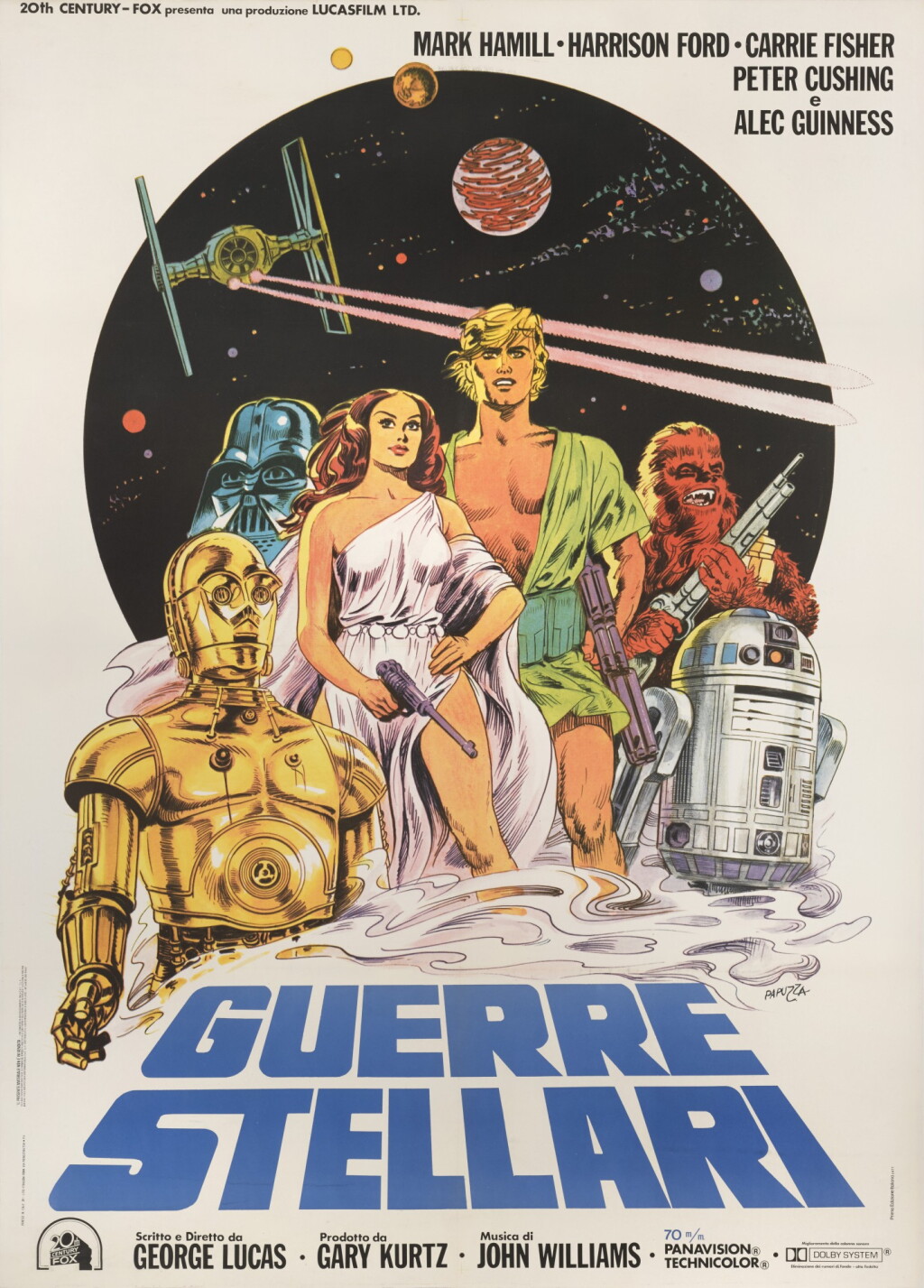 View full screen - View 1 of Lot 44. Star Wars / Guerre Stellari (1977), poster, Italian.