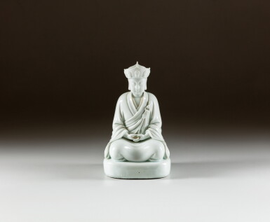 View full screen - View 1 of Lot 79. A blanc de Chine figure of a lama, Qing dynasty, 19th century | 清十九世紀 德化窰喇嘛坐像.