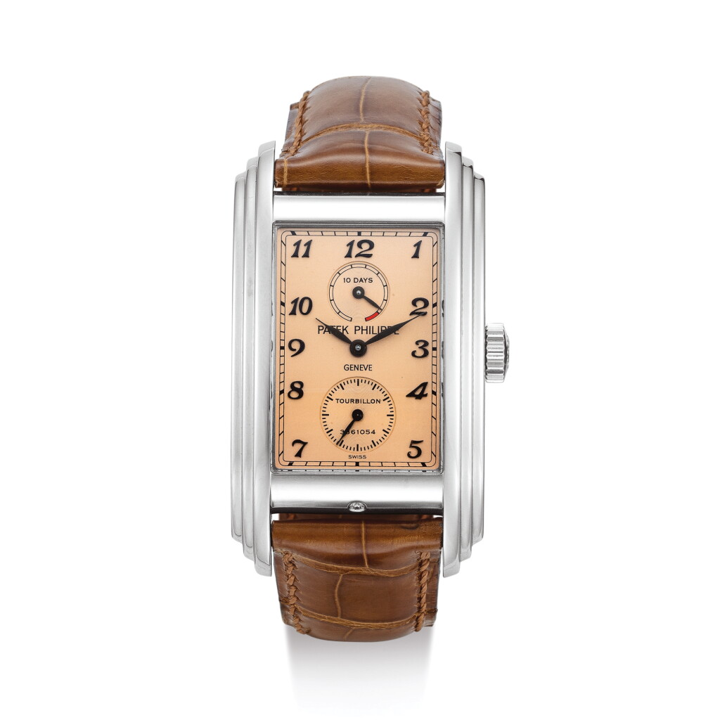 View full screen - View 1 of Lot 2294. PATEK PHILIPPE | REFERENCE 5101 A PLATINUM TOURBILLON CHRONOMETER WRISTWATCH WITH 10 DAY POWER RESERVE INDICATION, CIRCA 2006 " | 百達翡麗 | 型號5101 鉑金陀飛輪精密時計腕錶,備10天動力儲備顯示,機芯編號3361054,錶殼編號4257191,約2006年製".