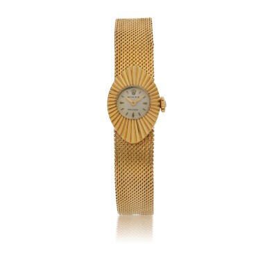 View full screen - View 1 of Lot 120. ROLEX | CHAMELEON PRECISION, REF 9667 YELLOW GOLD BRACELET WATCH CIRCA 1960.