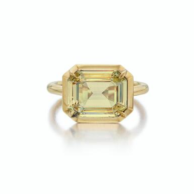 View full screen - View 1 of Lot 233. Fancy Yellow Diamond Ring.