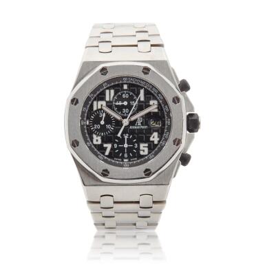 View full screen - View 1 of Lot 164. Reference 25721ST.OO.1000ST.08.A Royal Oak Offshore, A stainless steel automatic chronograph wristwatch with date and bracelet, Circa 2010.