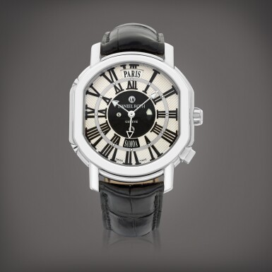 View full screen - View 1 of Lot 8641. Academie Metropolitan Dual Time, Reference 858.Y.60 | A white gold world time wristwatch with daylight saving and day and night indication, Circa 2010 | Academie Metropolitan Dual Time 型號858.Y.60 | 白金世界時間腕錶,備冬夏令及晝夜顯示,約2010年製.