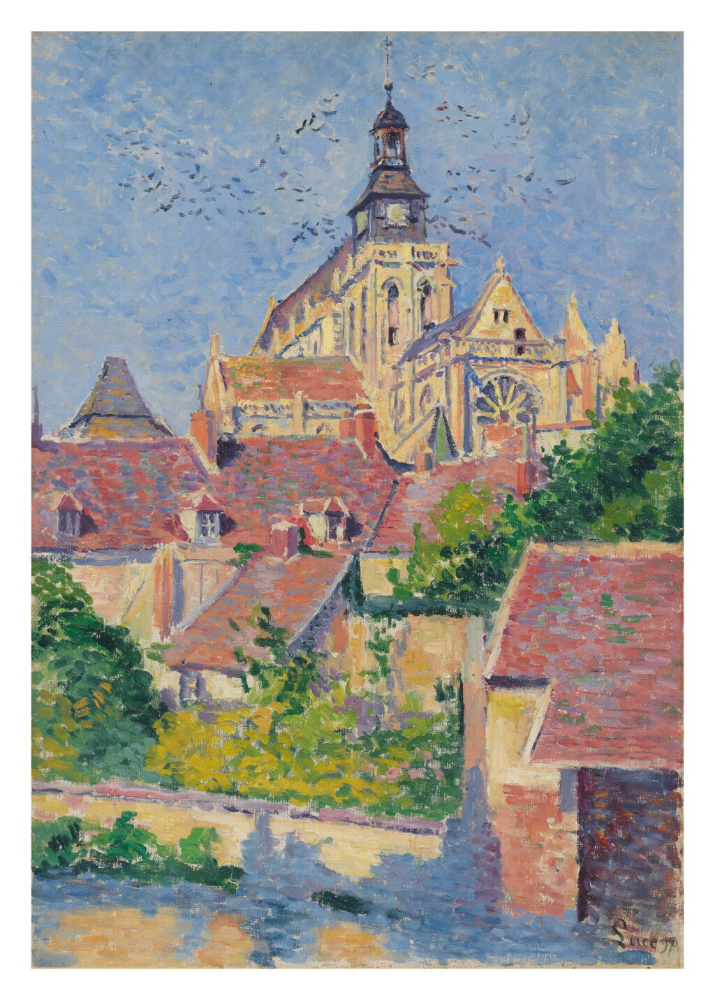 View full screen - View 1 of Lot 4. MAXIMILIEN LUCE | LA CATHÉDRALE DE GISORS VUE DU FOSSÉ AUX TANNEURS.