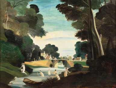 View full screen - View 1 of Lot 211. Nymphes au bain (Île-de-France) .