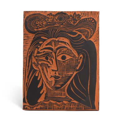 View full screen - View 1 of Lot 58. Femme au chapeau fleuri (A. R. 521).