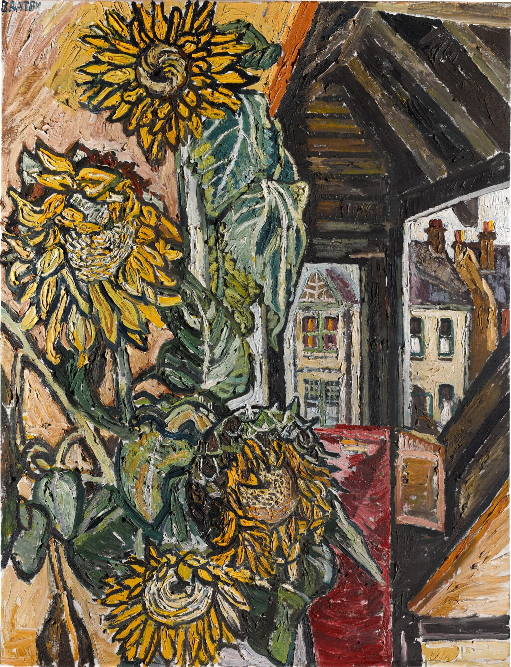 View full screen - View 1 of Lot 704. Sunflowers from Birling Gap.