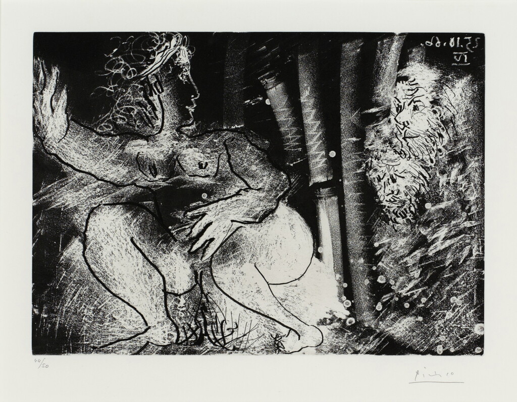 View full screen - View 1 of Lot 136. « Pisseuse » surprise par deux vieillards (Bloch 1390; Baer 1412).