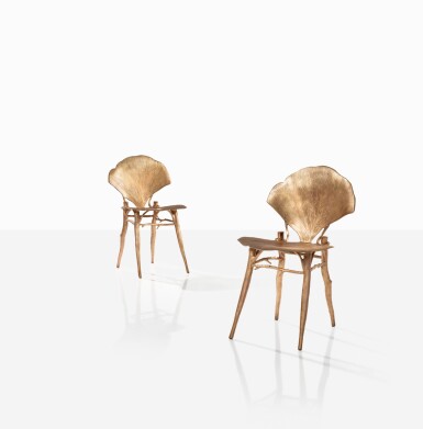 View full screen - View 1 of Lot 148. Paire de chaises Ginkgo.