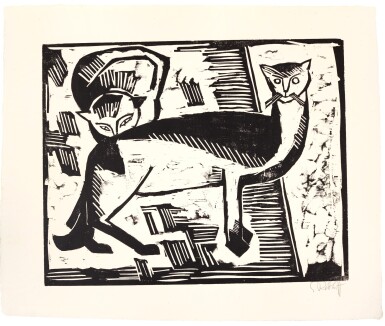 View full screen - View 1 of Lot 130. KARL SCHMIDT-ROTTLUFF | KATZEN (SCHAPIRE H169).