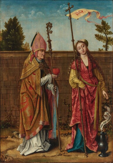 View full screen - View 1 of Lot 12. Saint Augustine and Saint Odilia | 《聖奧古斯丁與聖奧迪利亞》.
