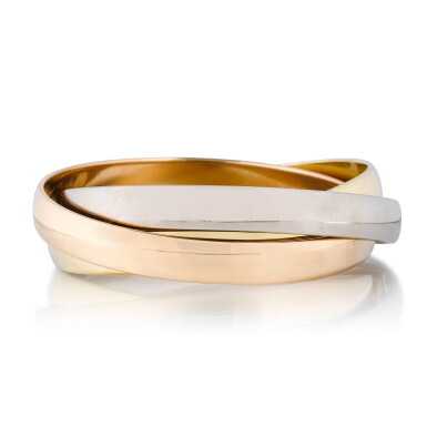 View full screen - View 1 of Lot 411. Cartier | Bracelet or, "Trinity" | Gold bracelet, 'Trinity'.