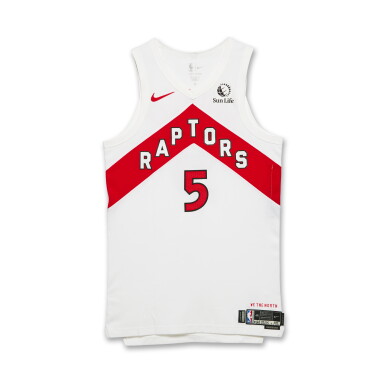 View full screen - View 1 of Lot 44. Immanuel Quickley Toronto Raptors 2025-2026 NBA Tip-Off Game Worn Association Edition Jersey.