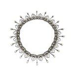 Pearl and diamond necklace, circa 1890
