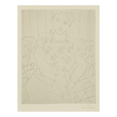 View full screen - View 1 of Lot 111. HENRI MATISSE | JEUNE FEMME AU CORSAGE FLEURI (DUTHUIT 259).