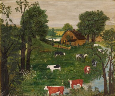 View full screen - View 1 of Lot 301. Landscape with Cows.