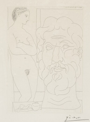 View full screen - View 1 of Lot 11. Modèle et Grande Tête Sculptée (B. 170; Ba. 232).