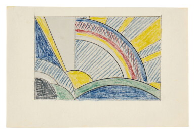 View full screen - View 1 of Lot 526. Modern Painting with Sun Rays (Study).