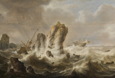View full screen - View 1 of Lot 40. SIMON JACOBSZ. DE VLIEGER | A shipwreck.
