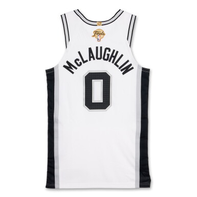 View full screen - View 1 of Lot 10. Jordan McLaughlin San Antonio Spurs 2026 NBA Finals Game Issued Association Edition Jersey | Game 2.