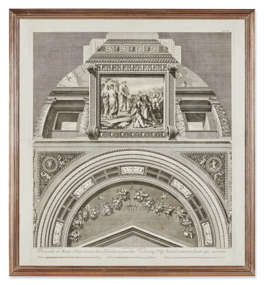 View full screen - View 1 of Lot 470. Giovanni Ottovani (1738-1803), Designs from the Loggie di Raffaello, A Set of Eight Framed Etchings.