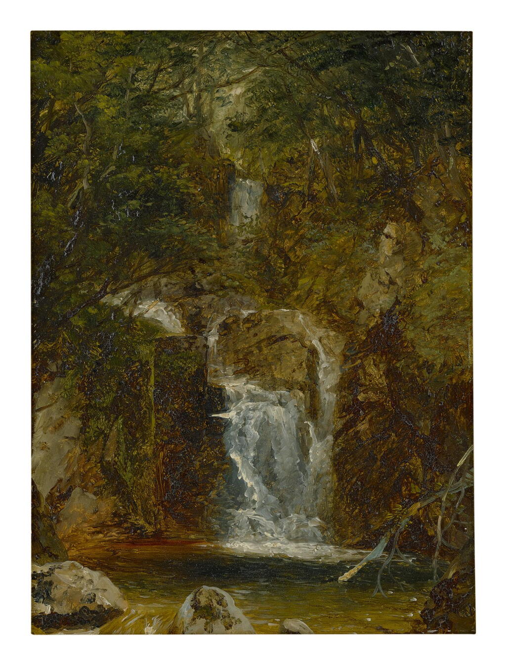 View full screen - View 1 of Lot 36. JOHN FREDERICK KENSETT | CASCADE NEAR LAKE GEORGE.