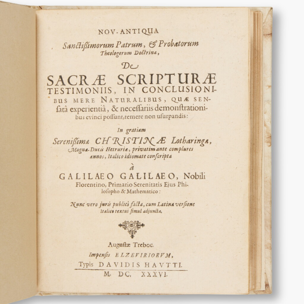 View full screen - View 1 of Lot 58. Galilei, Galileo | Nov-antiqua sanctissimorum patrum, & probatorum theologorum doctrina …, Strassburg, 1636, first edition .