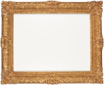 A striking 18th century Louis XIV or -style carved giltwood frame; probably executed outside France