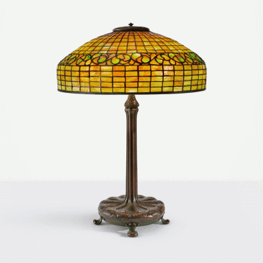 View full screen - View 1 of Lot 61. "Lemon Leaf" Table Lamp.