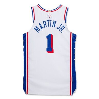 View full screen - View 1 of Lot 67. KJ Martin ‘Christmas Day’ Philadelphia 76ers 2023-2024 Game Worn Association Edition Jersey.