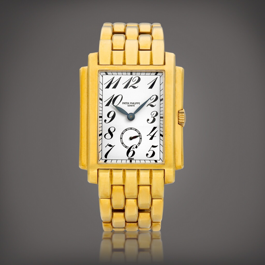 View full screen - View 1 of Lot 8616. Gondolo, Reference 5024 | A yellow gold wristwatch with bracelet, Circa 1994 | 百達翡麗 | Gondolo 型號5024 | 黃金鏈帶腕錶,約1994年製.
