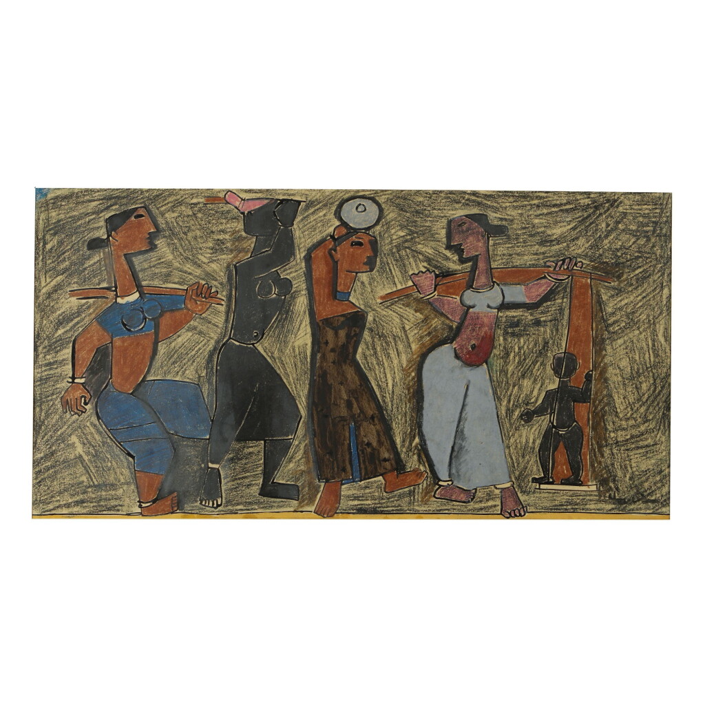 View full screen - View 1 of Lot 19. MAQBOOL FIDA HUSAIN | TO THE MARKET.