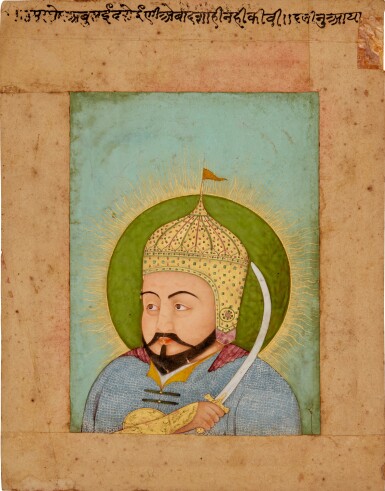 View full screen - View 1 of Lot 169. A portrait of a Timurid ruler, probably Sultan Abu Sa'id Mirza, India, Deccan or Rajasthan, 18th century.