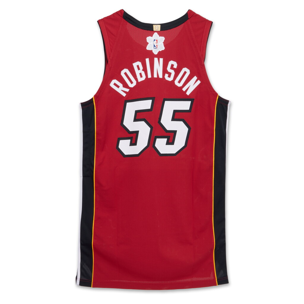 View full screen - View 1 of Lot 104. Duncan Robinson ‘Christmas Day’ Miami Heat 2023-2024 Game Worn Statement Edition Jersey .