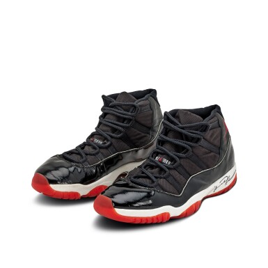 View full screen - View 1 of Lot 1. Michael Jordan 1996 NBA Finals Game Worn and Signed Air Jordan XIs | Game 5.