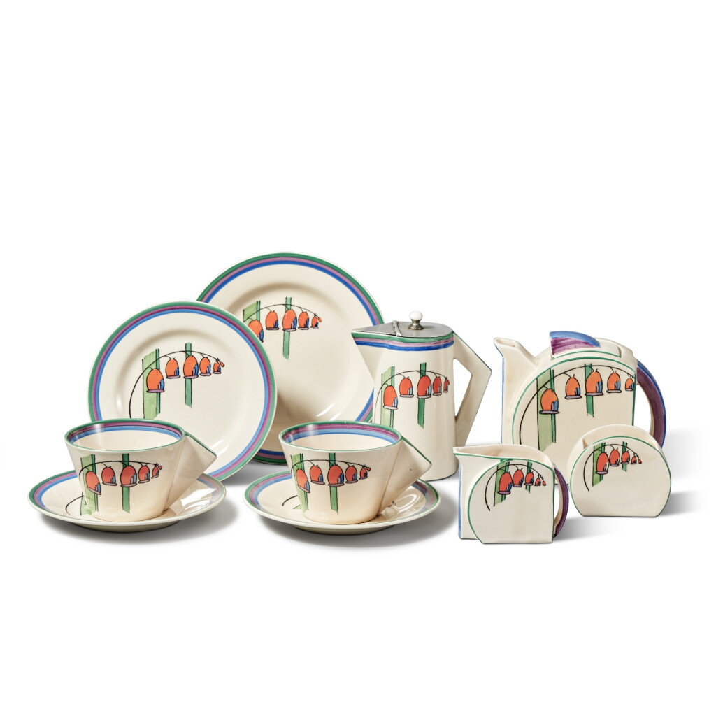 View full screen - View 1 of Lot 1151. A Clarice Cliff 'Solomon's Seal'-Pattern Tête á Tête, circa 1930.