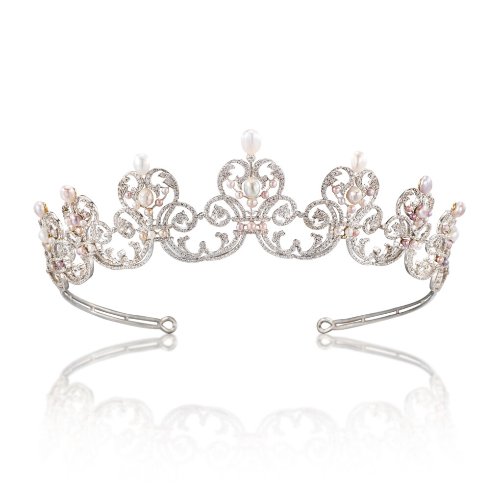 View full screen - View 1 of Lot 1809. Pearl and Diamond Tiara.