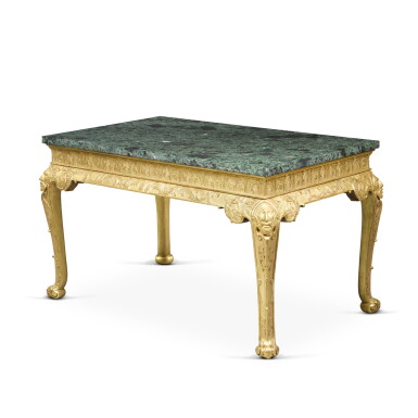 View full screen - View 1 of Lot 77. A George I style carved giltwood centre table.