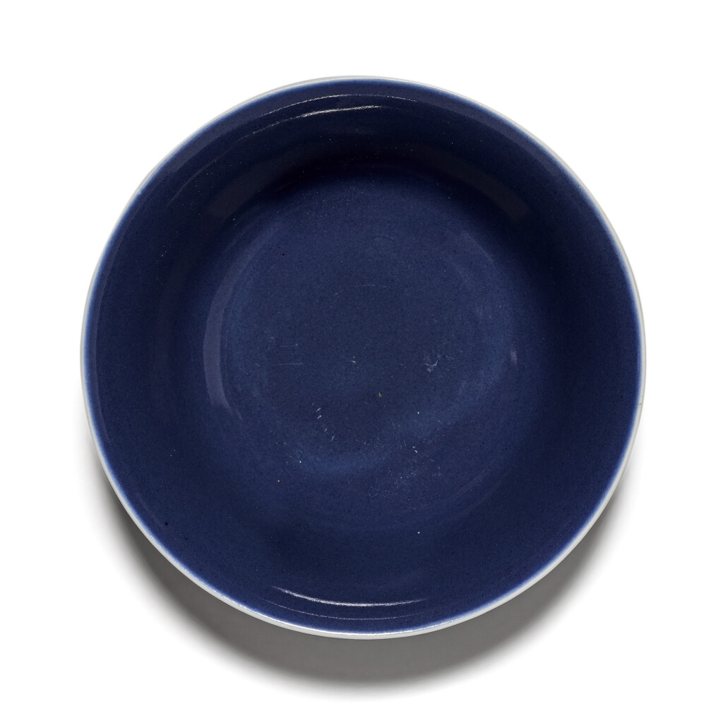 View full screen - View 1 of Lot 148. A blue-glazed bowl Seal mark and period of Daoguang | 清道光 藍釉盌 《大清道光年製》款.