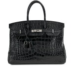 Black Matte Mississippiensis Alligator Birkin 35 Palladium Hardware, 2012